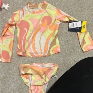GAP Pink and Yellow Rashguard Swim Set